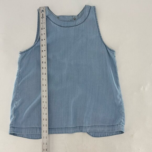 GAP Women’s 100% Lyocell Sleeveless Chambray Blouse Size XS Boho FLAWS - Picture 9 of 10